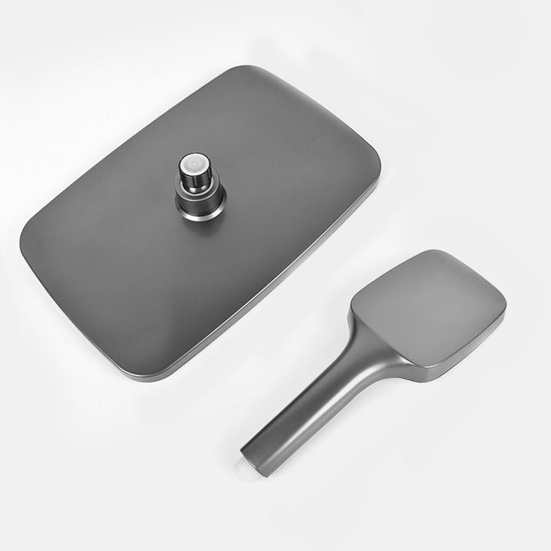 Modern Gray Showerhead Combo Standard Spray Pattern Rectangular Large Showerhead