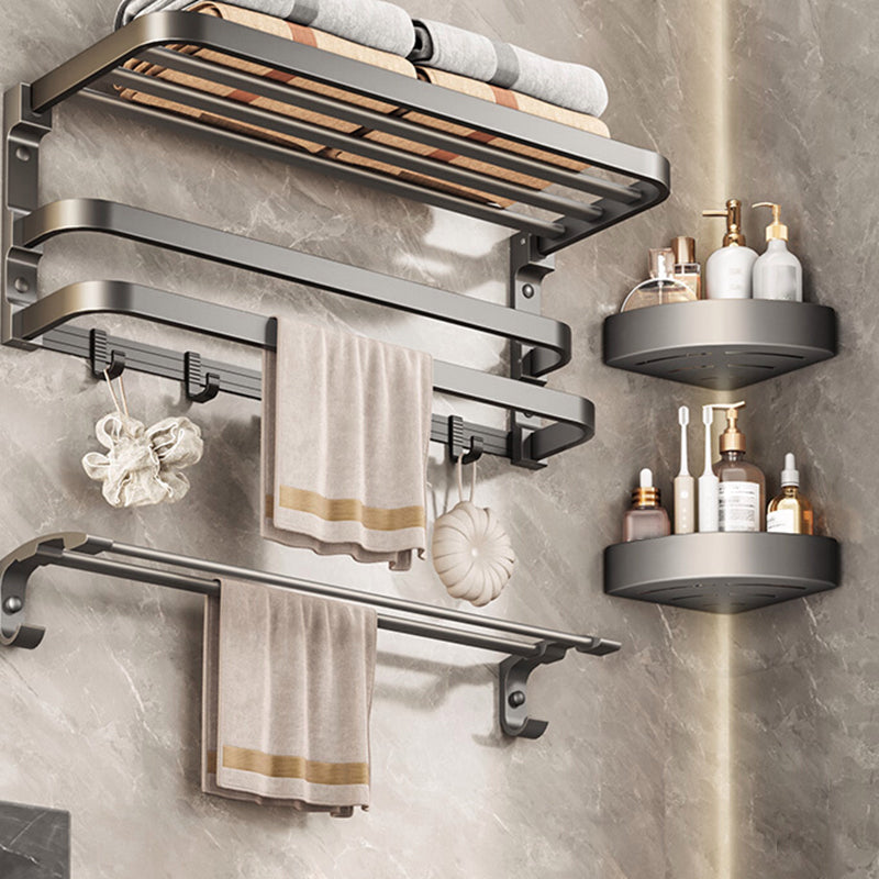 Traditional bathroom accessory as a single piece or in a set in gray