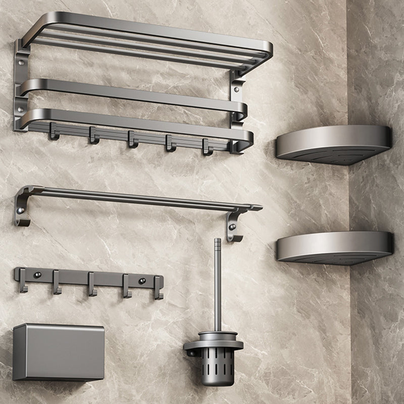Traditional bathroom accessory as a single piece or in a set in gray