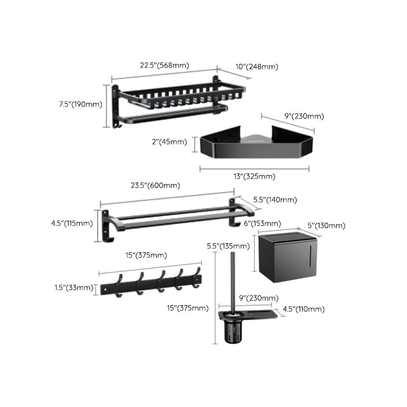 Traditional black bathroom accessories individually or in a set