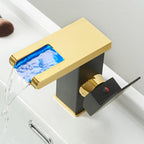 Modern Waterfall Spout Sink Faucet with LED Brass Sink Faucet