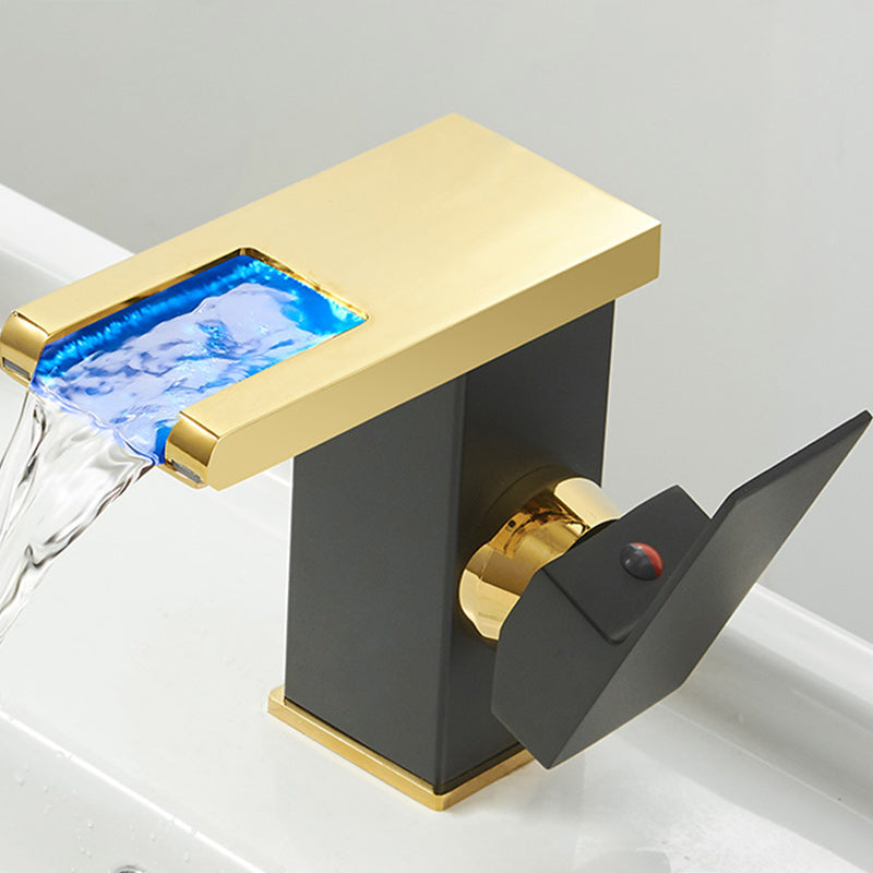 Modern Waterfall Spout Sink Faucet with LED Brass Sink Faucet