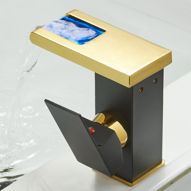 Modern Waterfall Spout Sink Faucet with LED Brass Sink Faucet