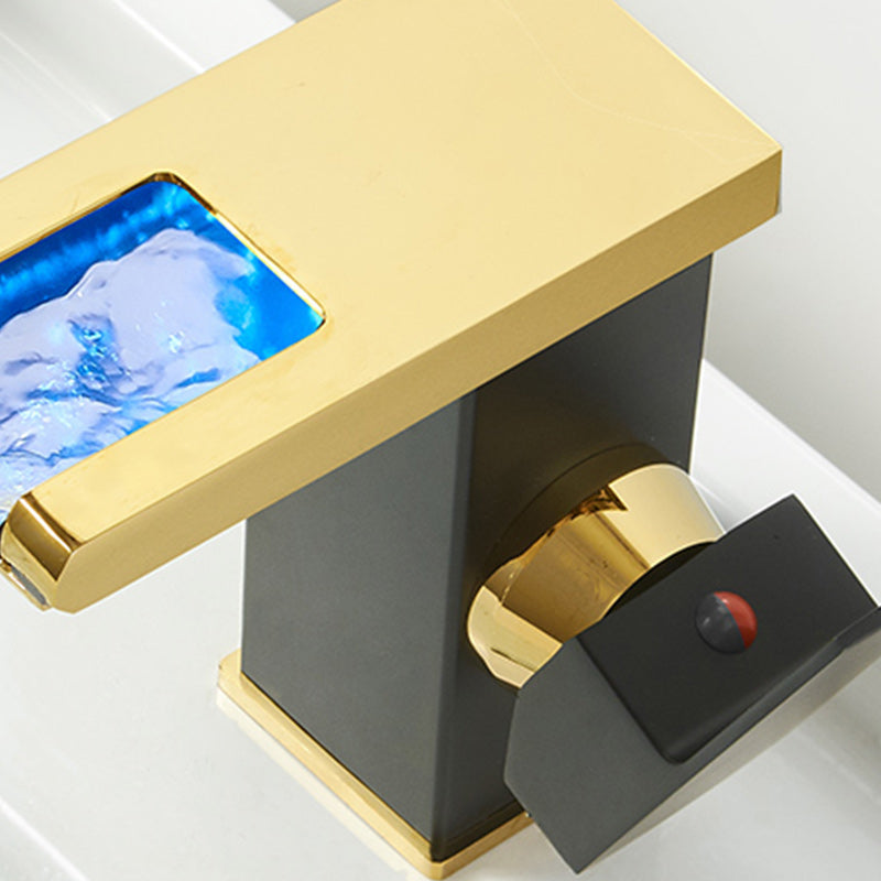 Modern Waterfall Spout Sink Faucet with LED Brass Sink Faucet