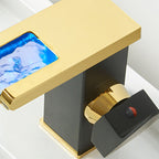 Modern Waterfall Spout Sink Faucet with LED Brass Sink Faucet