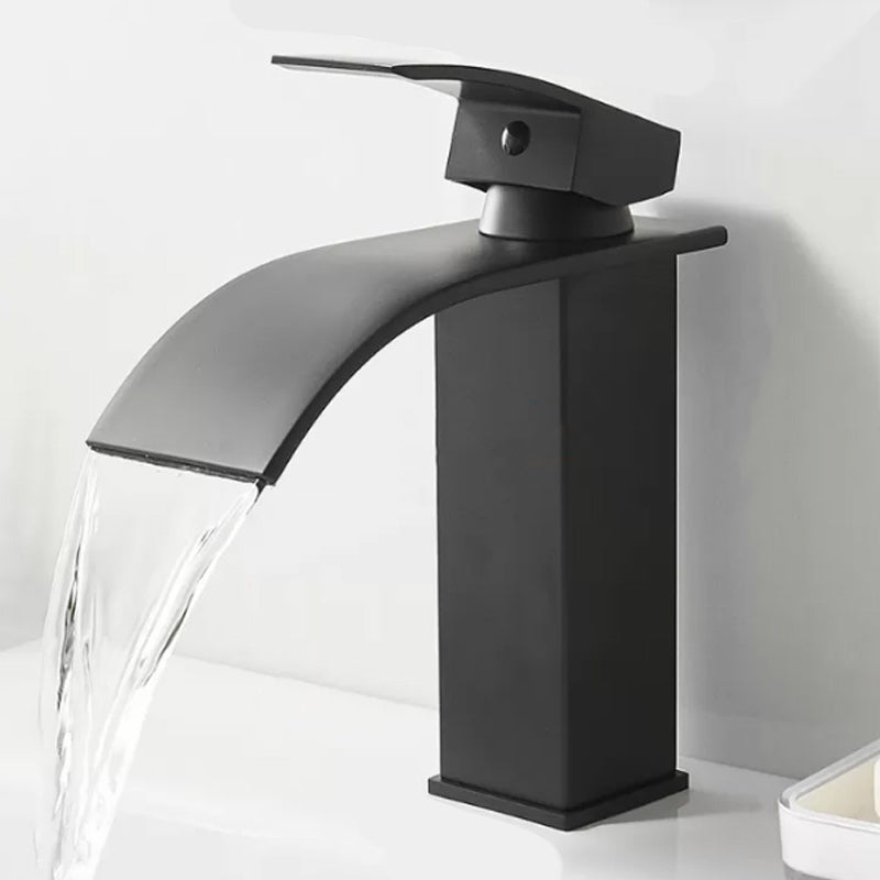 Modern Waterfall Spout Sink Faucet with LED Brass Sink Faucet