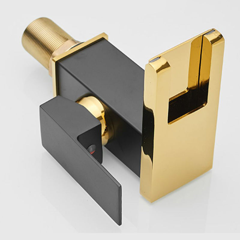 Modern Waterfall Spout Sink Faucet with LED Brass Sink Faucet