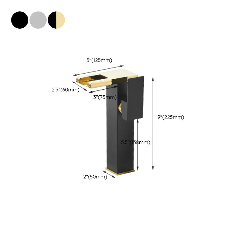 Modern Waterfall Spout Sink Faucet with LED Brass Sink Faucet