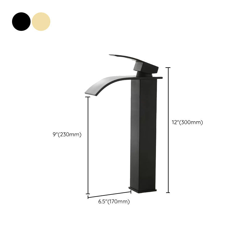 Modern Waterfall Spout Sink Faucet with LED Brass Sink Faucet