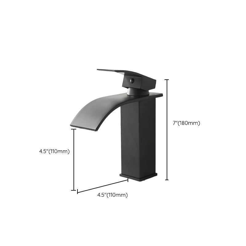 Modern Waterfall Spout Sink Faucet with LED Brass Sink Faucet