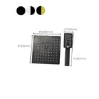 Square Shower Head Combination Standard Spray Pattern with Hand Shower