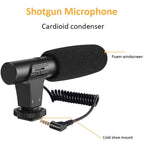 Professional Video Microphone Set with Tripod and LED Video Light