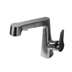 Bathroom vessel faucet high arc three-way spout single-handle faucet with pull-out sprayer