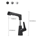 Bathroom vessel faucet high arc three-way spout single-handle faucet with pull-out sprayer