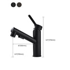 Bathroom vessel faucet high arc three-way spout single-handle faucet with pull-out sprayer