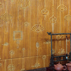 Contemporary Wall Panels Self-Adhesive Waterproof Cartoon 3D Print Wall Covering