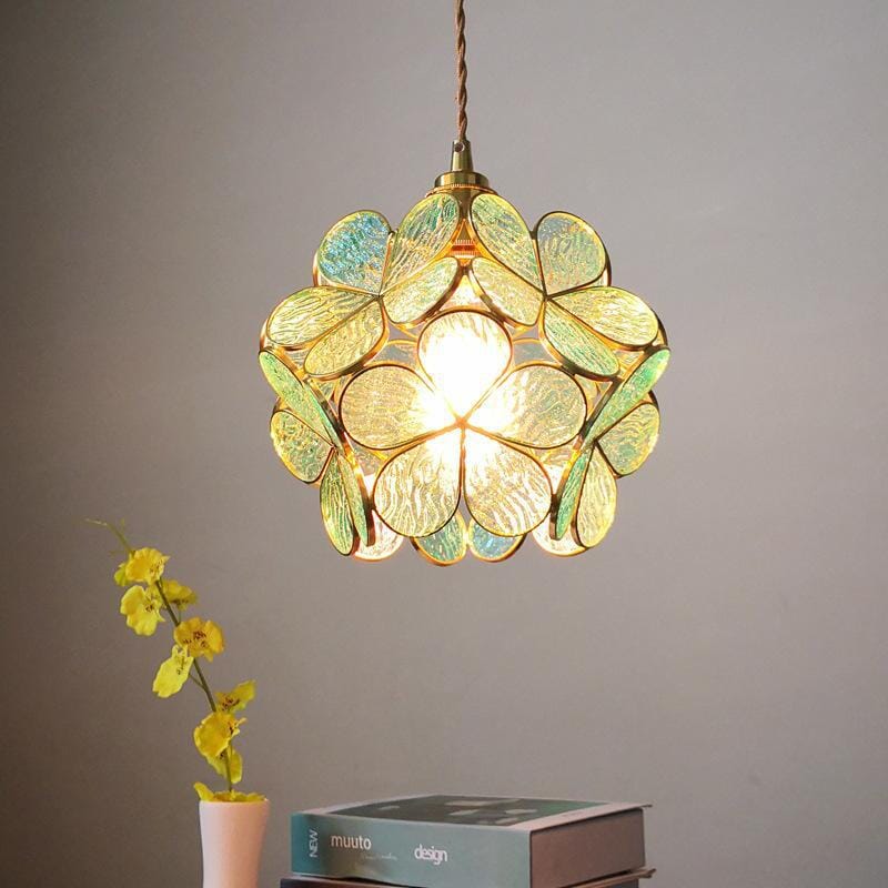 Modern Flower Shape Glass LED Pendant Lamp