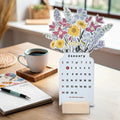 2025 Bloomy Flowers Desk Calendar Decorative & Functional Planner