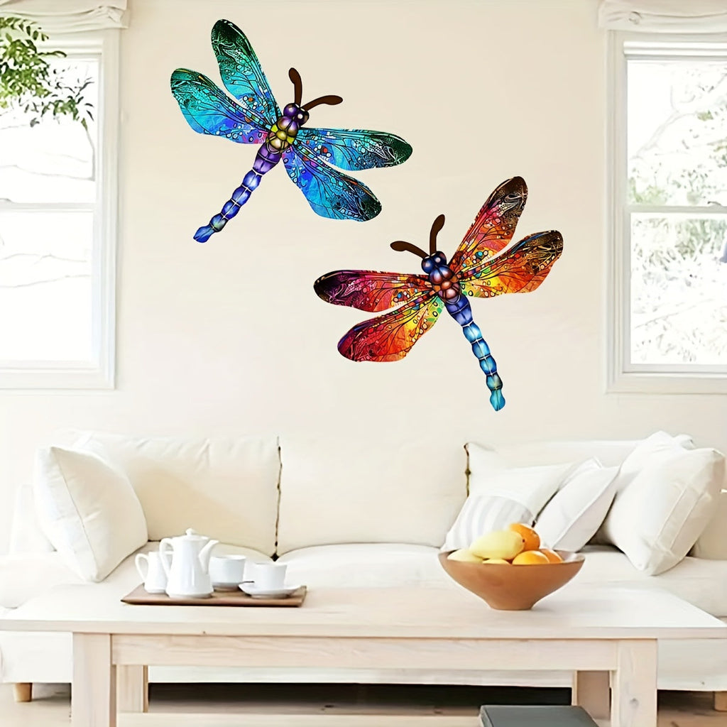 1/2 piece vibrant dragonfly wall art made of metal – artistic outdoor decoration for gardens, homes, and events – durable, versatile, and eye-catching – a perfect gift idea for any occasion
