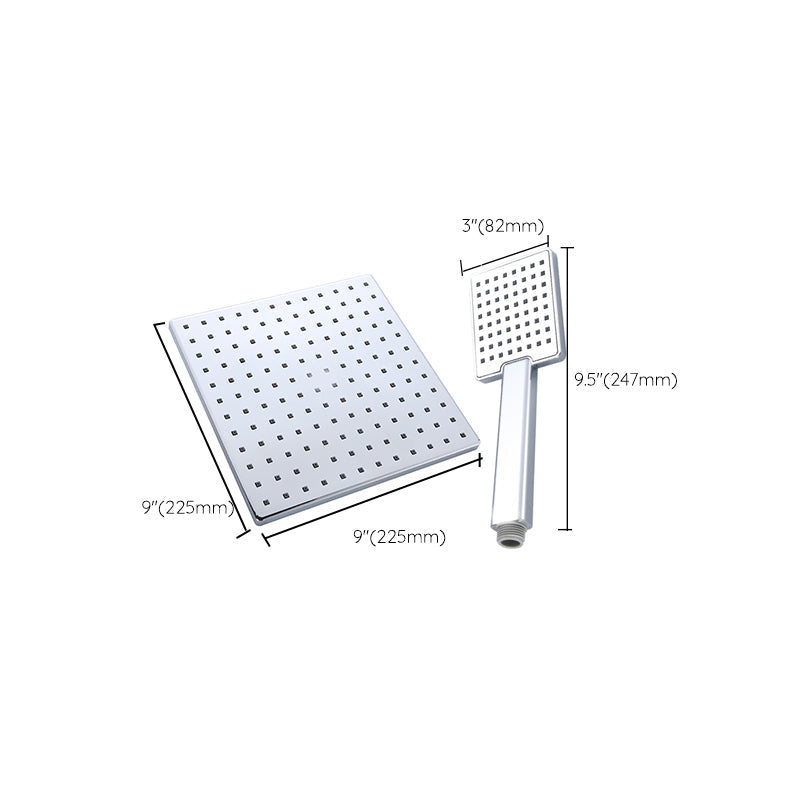 Square Shower Head Combo Large Shower Head with Hand Shower