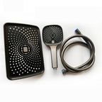 Black Large Shower Head Standard Spray Pattern with Hand Shower