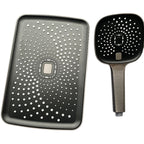 Black Large Shower Head Standard Spray Pattern with Hand Shower