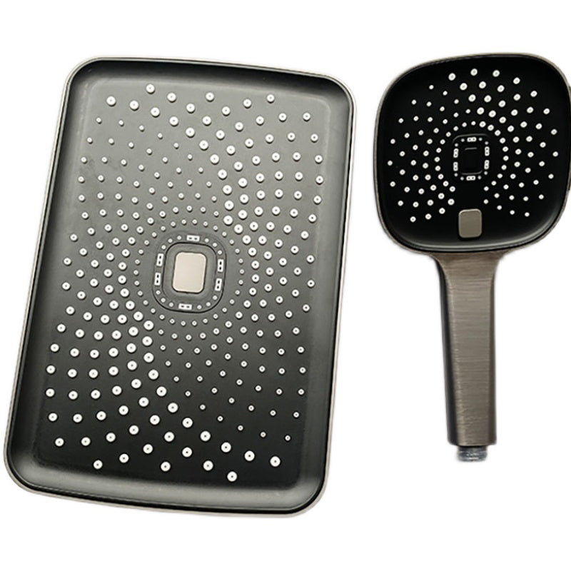 Black Large Shower Head Standard Spray Pattern with Hand Shower