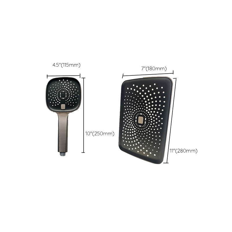 Black Large Shower Head Standard Spray Pattern with Hand Shower
