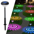 Solar Garden Lamp with Color Change – LED Garden Lighting for Outdoor Use with Flower Pattern