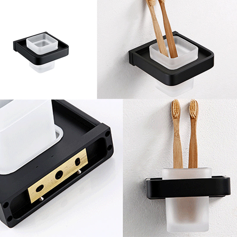 Black Bathroom Accessories Hardware Set with Towel Bar and Bathroom Shelf