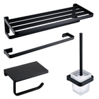 Black Bathroom Accessories Hardware Set with Towel Bar and Bathroom Shelf