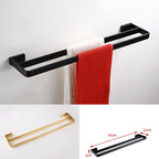 Black Bathroom Accessories Hardware Set with Towel Bar and Bathroom Shelf
