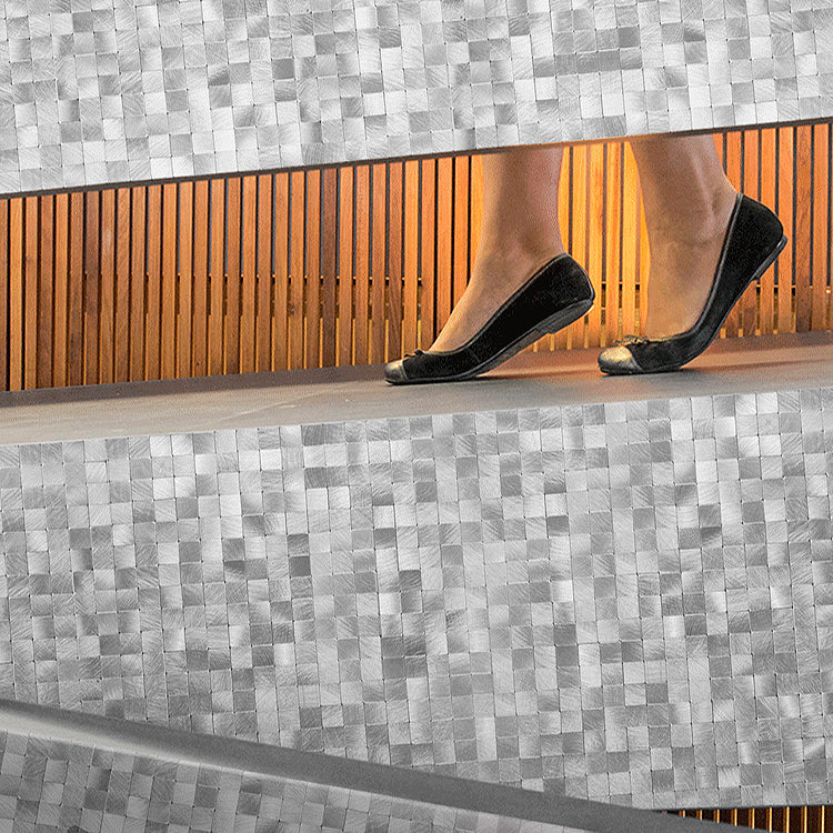 Mosaic Tile Wallpaper Contemporary Peel and Stick Wallpaper with Square Shape