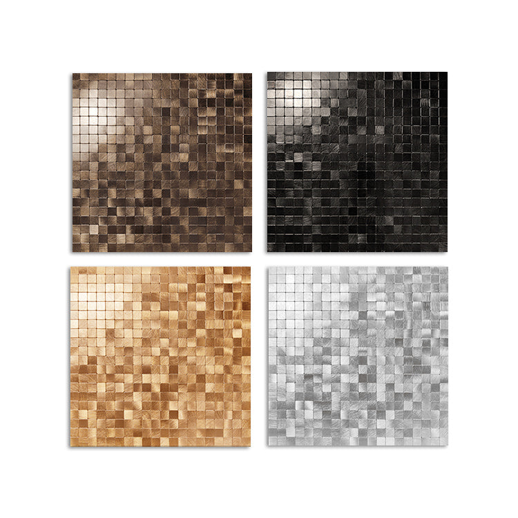 Mosaic Tile Wallpaper Contemporary Peel and Stick Wallpaper with Square Shape