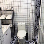 Waterproof removable field tile wallpaper and adhesive wall tile in rectangular shape