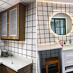 Waterproof removable field tile wallpaper and adhesive wall tile in rectangular shape