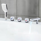 Contemporary Style Bathroom Faucet Metal Deck Mounted Bathroom Faucet