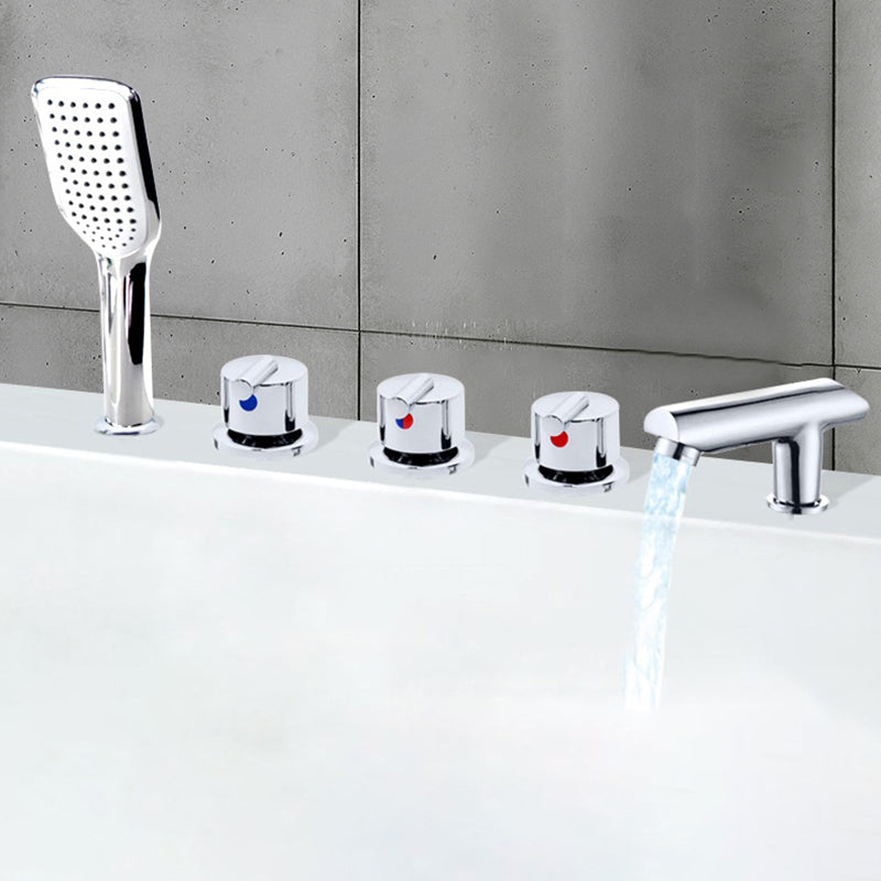 Contemporary Style Bathroom Faucet Metal Deck Mounted Bathroom Faucet