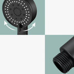 Modern Round Hand Shower Medium Flow 5 Spray Wall Mount Hand Shower