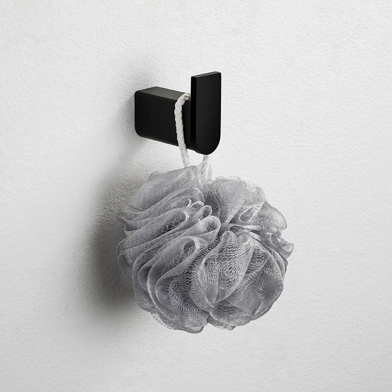 Contemporary bathroom accessory single piece or in set made of black metal