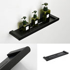 Contemporary bathroom accessory single piece or in set made of black metal