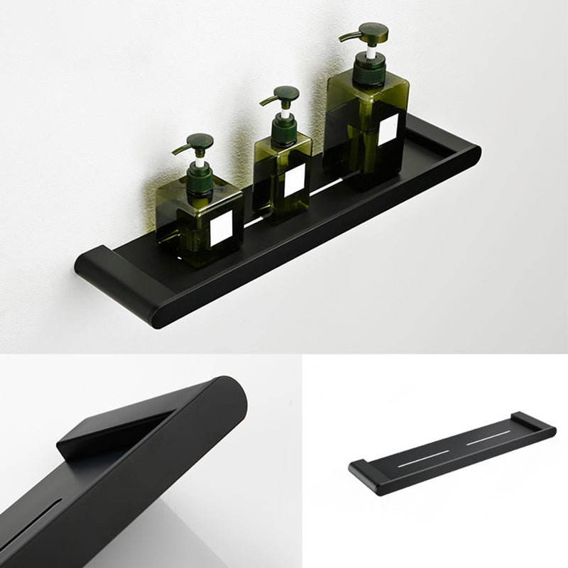Contemporary bathroom accessory single piece or in set made of black metal