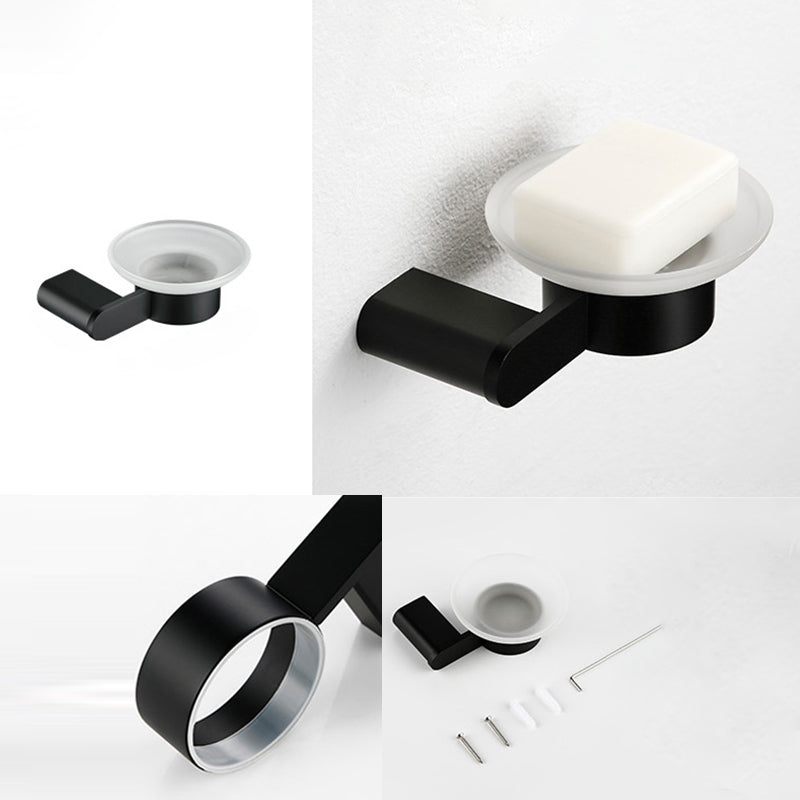 Contemporary bathroom accessory single piece or in set made of black metal