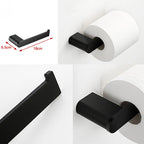 Contemporary bathroom accessory single piece or in set made of black metal