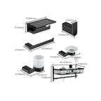 Contemporary bathroom accessory single piece or in set made of black metal