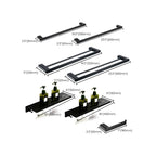 Contemporary bathroom accessory single piece or in set made of black metal