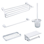 Contemporary white bathroom accessories as a single piece or in a set