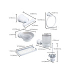 Contemporary white bathroom accessories as a single piece or in a set