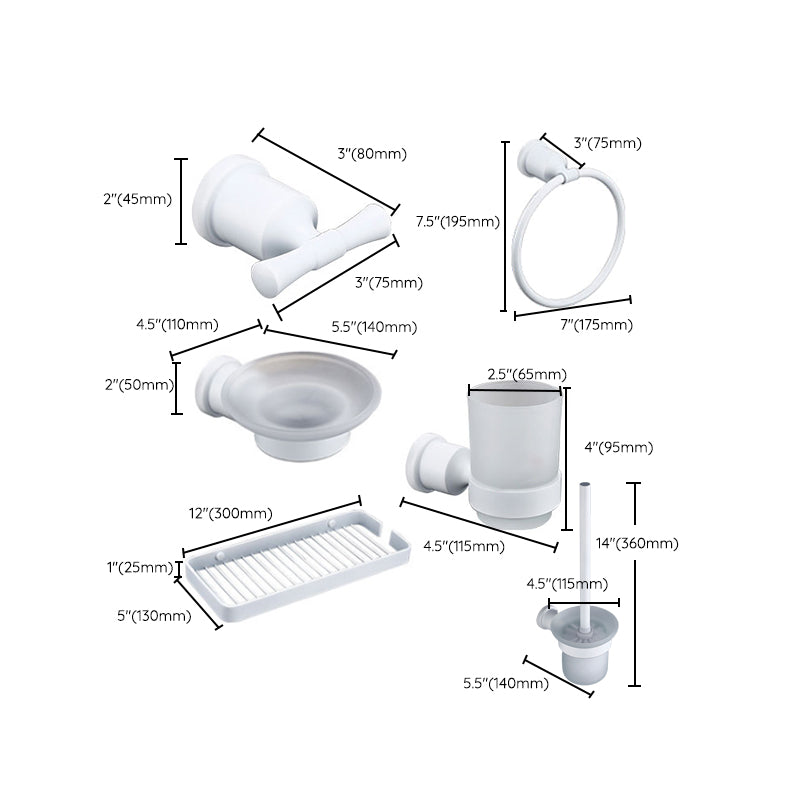 Contemporary white bathroom accessories as a single piece or in a set