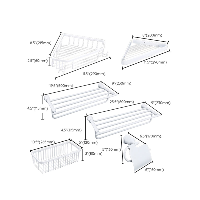 Contemporary white bathroom accessories as a single piece or in a set